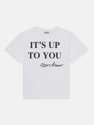 T-shirt z nadrukiem MOSCHINO biały