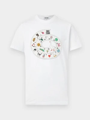 T-shirt z nadrukiem MOSCHINO biały