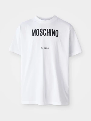 T-shirt z nadrukiem MOSCHINO biały