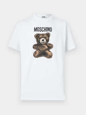 T-shirt z nadrukiem MOSCHINO biały