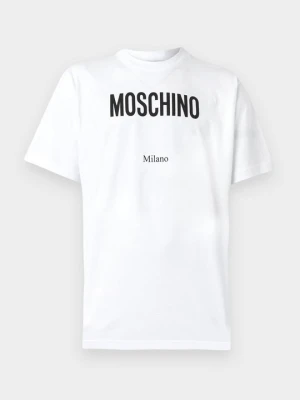 T-shirt z nadrukiem MOSCHINO biały