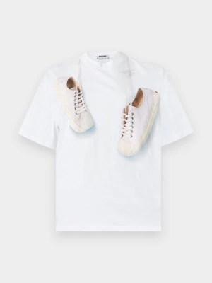 T-shirt z nadrukiem MOSCHINO biały