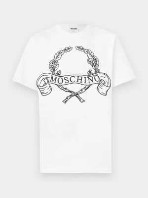 T-shirt z nadrukiem MOSCHINO biały