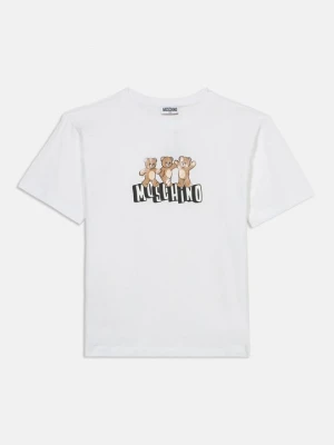 T-shirt z nadrukiem MOSCHINO biały