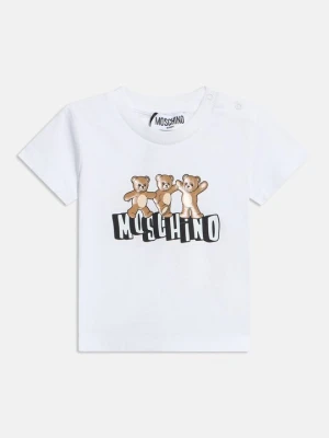 T-shirt z nadrukiem MOSCHINO biały
