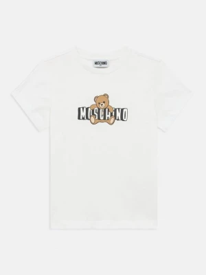 T-shirt z nadrukiem MOSCHINO biały