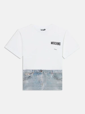 T-shirt z nadrukiem MOSCHINO biały