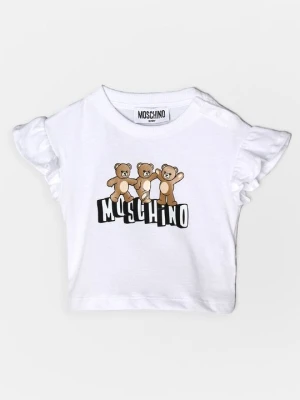 T-shirt z nadrukiem MOSCHINO biały