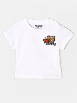 T-shirt z nadrukiem MOSCHINO biały