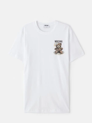 T-shirt z nadrukiem MOSCHINO biały