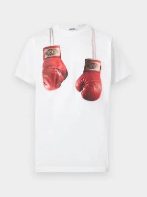 T-shirt z nadrukiem MOSCHINO biały