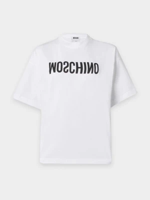 T-shirt z nadrukiem MOSCHINO biały