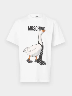 T-shirt z nadrukiem MOSCHINO biały