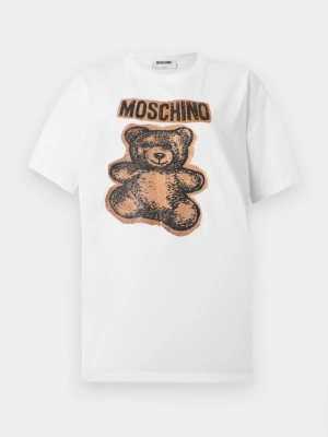 T-shirt z nadrukiem MOSCHINO biały