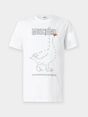 T-shirt z nadrukiem MOSCHINO biały