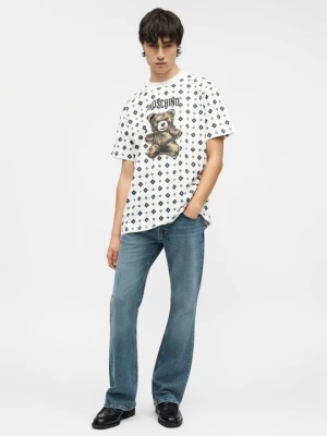 T-shirt z nadrukiem MOSCHINO biały