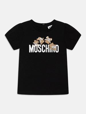 T-shirt z nadrukiem MOSCHINO czarny