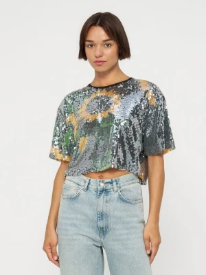 T-shirt z nadrukiem MOSCHINO czarny