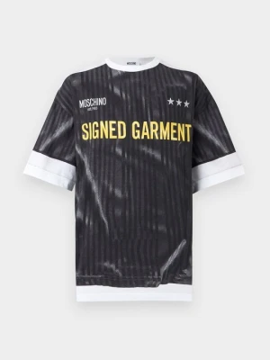 T-shirt z nadrukiem MOSCHINO czarny