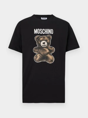 T-shirt z nadrukiem MOSCHINO czarny