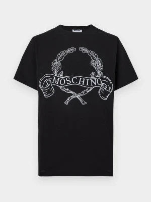 T-shirt z nadrukiem MOSCHINO czarny