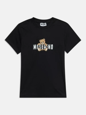 T-shirt z nadrukiem MOSCHINO czarny