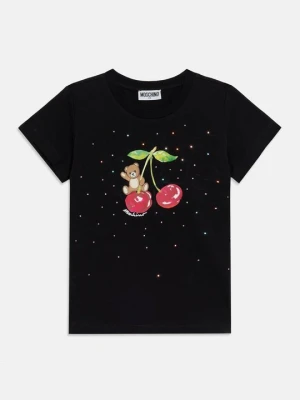 T-shirt z nadrukiem MOSCHINO czarny