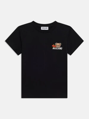 T-shirt z nadrukiem MOSCHINO czarny