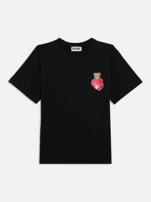 T-shirt z nadrukiem MOSCHINO czarny