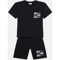 T-shirt z nadrukiem MOSCHINO czarny