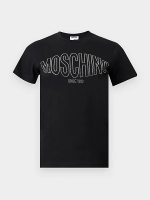 T-shirt z nadrukiem MOSCHINO czarny