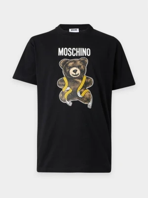 T-shirt z nadrukiem MOSCHINO czarny