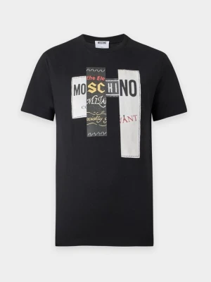 T-shirt z nadrukiem MOSCHINO czarny
