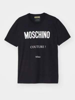 T-shirt z nadrukiem MOSCHINO czarny
