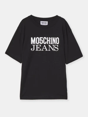 T-shirt z nadrukiem MOSCHINO czarny
