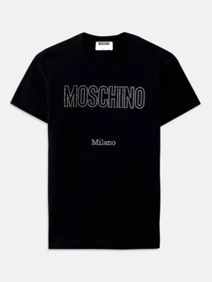 T-shirt z nadrukiem MOSCHINO czarny