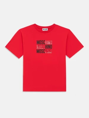 T-shirt z nadrukiem MOSCHINO czerwony