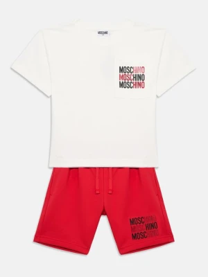 T-shirt z nadrukiem MOSCHINO czerwony
