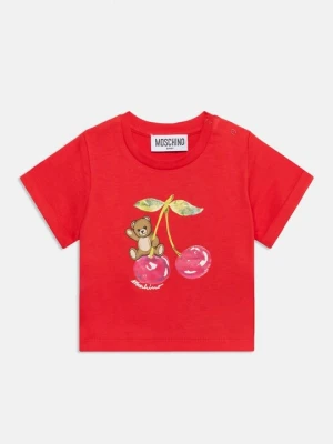 T-shirt z nadrukiem MOSCHINO czerwony