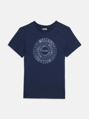 T-shirt z nadrukiem MOSCHINO granatowy