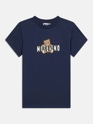 T-shirt z nadrukiem MOSCHINO granatowy