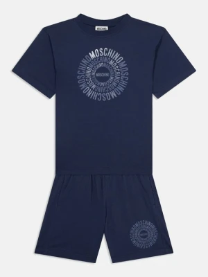 T-shirt z nadrukiem MOSCHINO granatowy