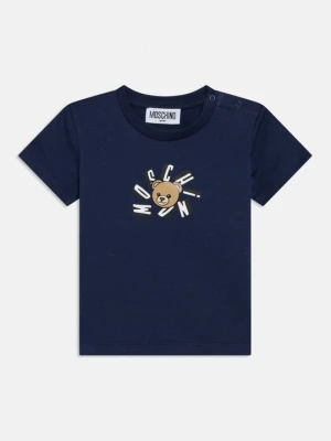 T-shirt z nadrukiem MOSCHINO granatowy
