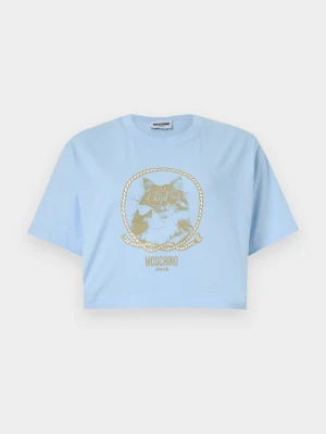 T-shirt z nadrukiem MOSCHINO jasnoniebieski