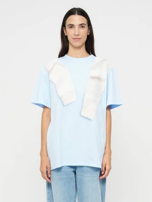 T-shirt z nadrukiem MOSCHINO jasnoniebieski