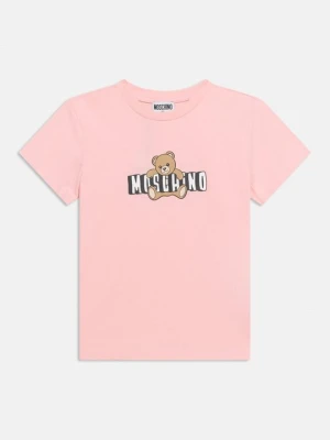 T-shirt z nadrukiem MOSCHINO jasnoróżowy