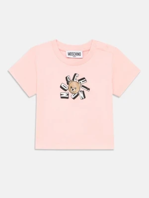 T-shirt z nadrukiem MOSCHINO jasnoróżowy