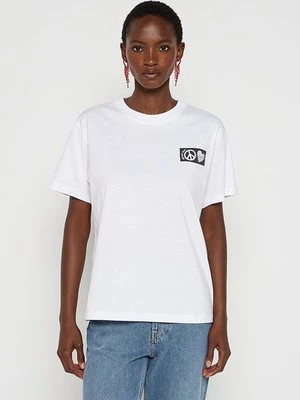 T-shirt z nadrukiem MOSCHINO biały
