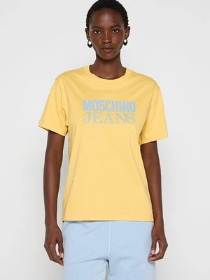 T-shirt z nadrukiem MOSCHINO żółty