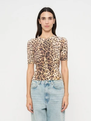 T-shirt z nadrukiem MOSCHINO mleczny